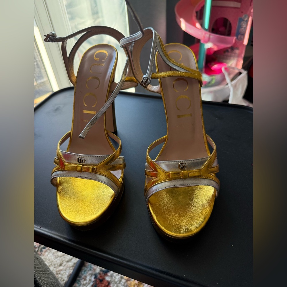 Gucci Gold Heels